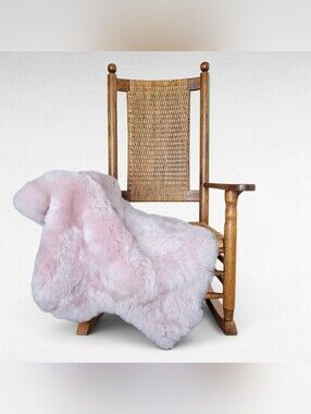 Plush Icelandic Double Lambskin - Light Pink Fur Rug or Cozy Soft Sofa Throw
